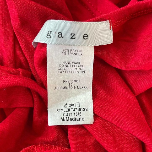 Red V Neck Crop Top | Size M  Red Lace Up Top - Picture 8 of 8